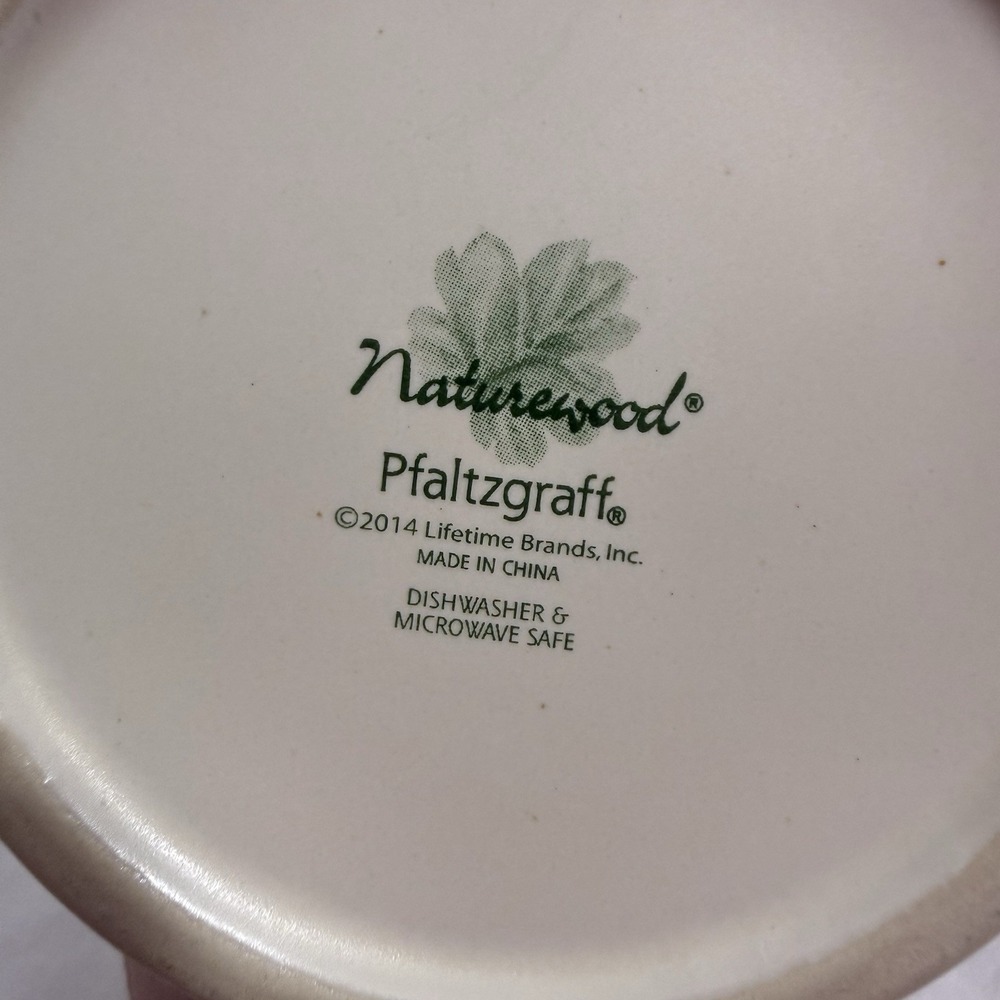 4 Pfaltzgraff NATUREWOOD Coffee MUGS 12 oz Cups Stoneware Gardening Excellent - Picture 3 of 4